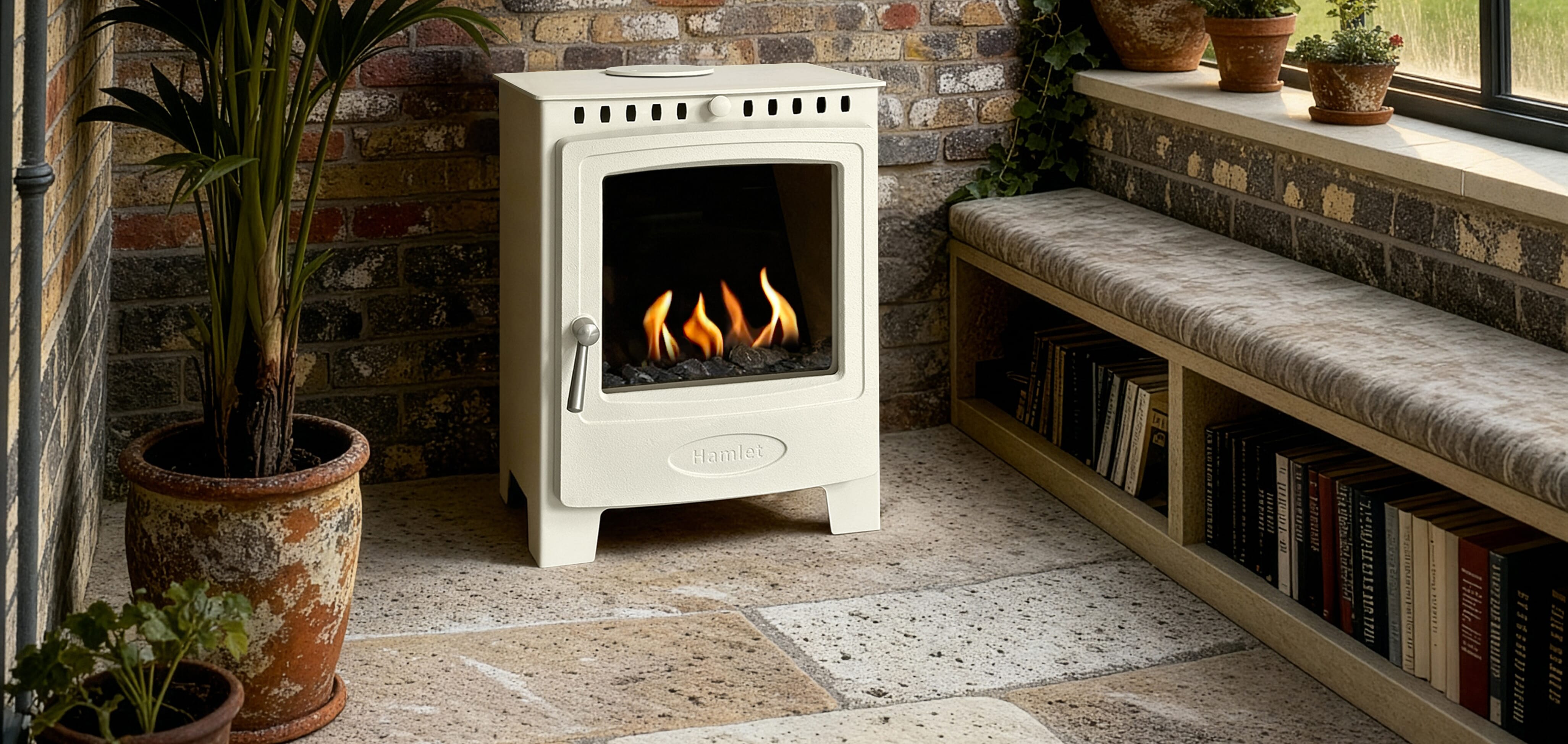 Hamlet Solution 5 Bioethanol stove in Straw colour